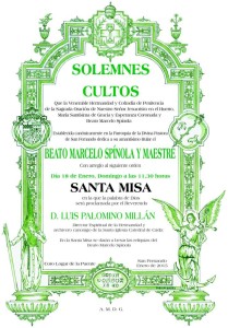 CARTEL CULTOS BEATO M SPINOLA 2015