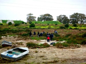 Parte de los escolares cerca de Punta Cantera (Foto: Parque Natural)