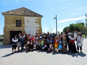 Los participantes de la yinkana, en el Zaporito.