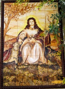 Mosaico de la Pastora en el Patio Olea, hoy desmontado.