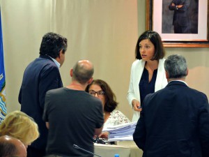 Reunión de los portavoces durante el Pleno de junio.